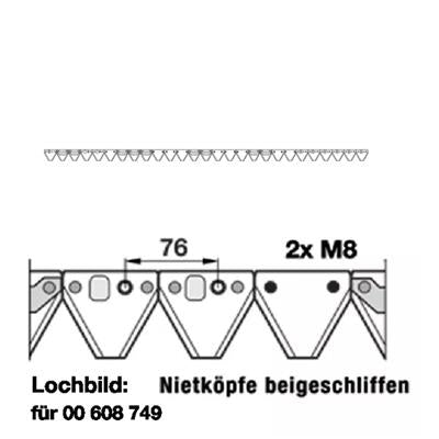 Mähmesser 257512 gezahnt zu Rapid – Messer für Balkenmäher Ersatzteil