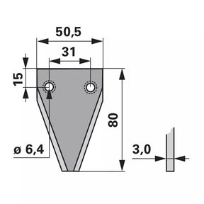 Mähmesserklinge 7014a glatt 2-Loch zu Rapid - 25 Stück – Klingen für Balkenmäher Ersatzteil