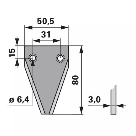 Mähmesserklinge 7014a glatt 2-Loch zu Rapid - 25 Stück – Klingen für Balkenmäher Ersatzteil