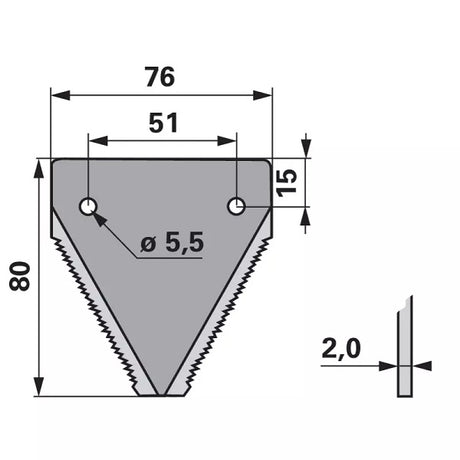Mähmesserklinge 933154 gezahnt 2-Loch zu Rapid - 25 Stück – Klingen für Scheibenmähwerk Ersatzteil
