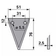 Mähmesserklinge 94639 glatt 2-Loch zu Rapid – Klingen für Scheibenmähwerk Ersatzteil