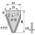 Mähmesserklinge glatt, 3-Loch ESM 3440481 – Klingen für Scheibenmähwerk Ersatzteil