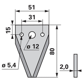 Mähmesserklinge glatt, 3-Loch ESM 3440481 – Klingen für Scheibenmähwerk Ersatzteil