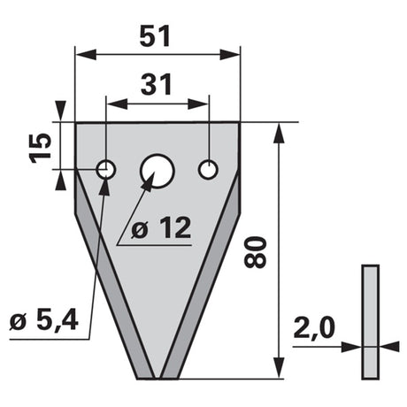 Mähmesserklinge glatt, 3-Loch ESM 3440481 – Klingen für Scheibenmähwerk Ersatzteil