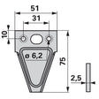 Mähmesserklinge glatt, unten gesenkt, Carbodux ESM 3441331 – Landtechnik Ersatzteil