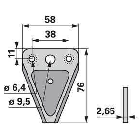 Mähmesserklinge glatt, 3-Loch, unten gesenkt, Carbodux, 25 Stück ESM 3441511 – Landtechnik Ersatzteil