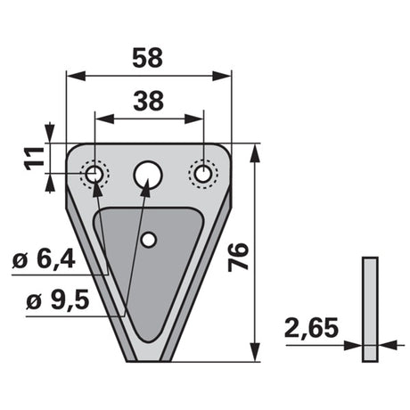 Mähmesserklinge glatt, 3-Loch, unten gesenkt, Carbodux, 25 Stück ESM 3441511 – Landtechnik Ersatzteil