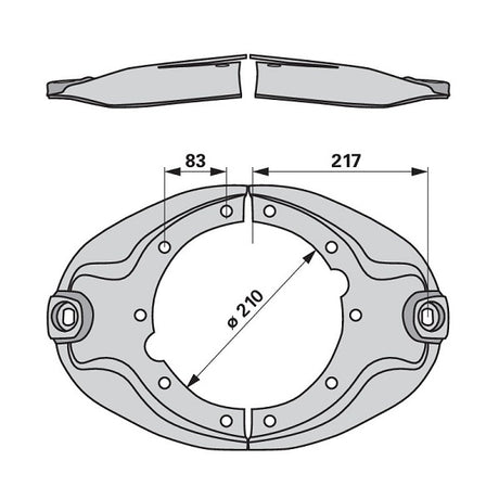 Mähscheibe 55913700 Set mit 2 hälften zu Kuhn Scheibenmäher – Scheibenmähwerk Ersatzteil