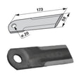 Schlegelmesser 172 x 50 x 4mm zu Claas Mähdrescher – Messer für Mähdrescher Ersatzteil