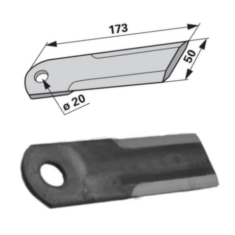 Schlegelmesser 172 x 50 x 4mm zu Claas Mähdrescher – Messer für Mähdrescher Ersatzteil
