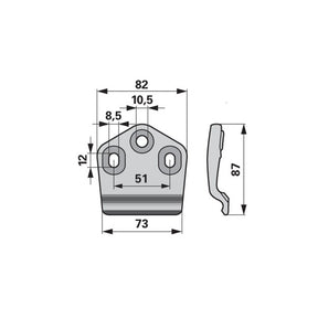 Messerhalter L 87 mm ESM 3322050 – Halter für Balkenmäher Ersatzteil