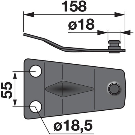 Messerhalter L 158 mm anstelle von Claas 921065.0 – Halter für Trommelmähwerk Ersatzteil