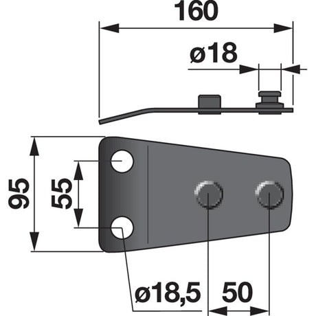 Messerhalter L 160 mm, alte Ausführung anstelle von Claas 948459.2 – Halter für Trommelmähwerk Ersatzteil