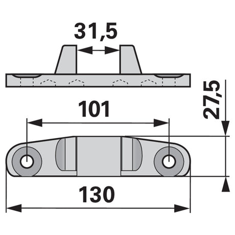 Messerkopf Kulissenbreite 31,5 mm ESM 3450130 - Variante 1 – Halter für Balkenmäher Ersatzteil