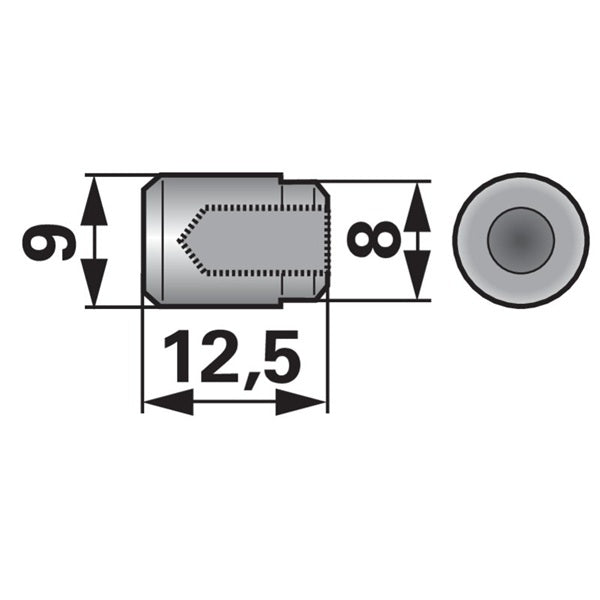 Mitnehmerbolzen AD 9 x L 12,5 mm ESM 3230540 – Sonstiges für Antrieb Ersatzteil