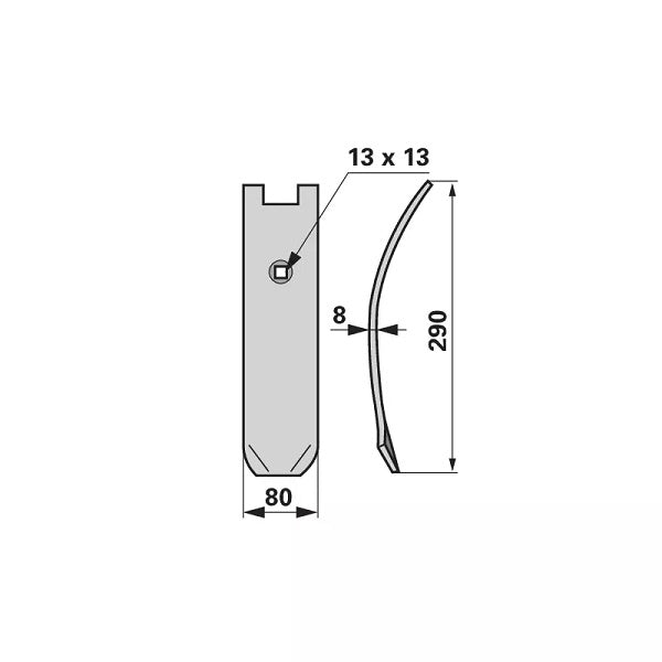 Mittelleitblech - Arbeitsbreite 80 mm – Egge Leitbleche Ersatzteil