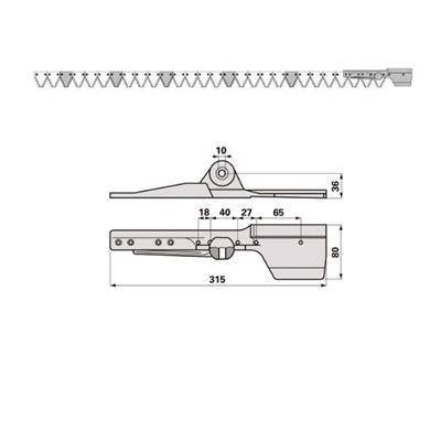 Mähmesser 165 cm Mörtl NY 4 KGR/ 165  mit 28 Klingenspitzen – Klingen für Balkenmäher Ersatzteil