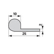 Moosgummi-Profile - Profilgummi - EPDM Qualität zum Klemmen 10 x 25 mm – Profil für Antrieb Ersatzteil