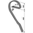 Nivellatorzinke - links - 32x10 mm – Grubber Zinken Ersatzteil