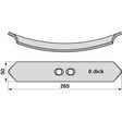Normalschar 50x6x265mm – Grubber Schare Ersatzteil