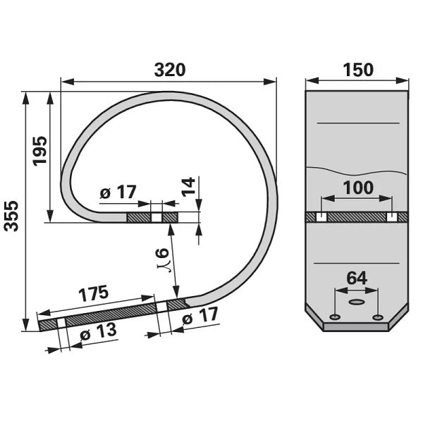 Oberfeder - Rahmen 80 x 80 mm