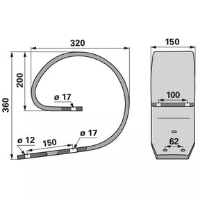 Oberfeder - Rahmen 80 x 80 mm - Variante 1 – Striegel Ersatzteil