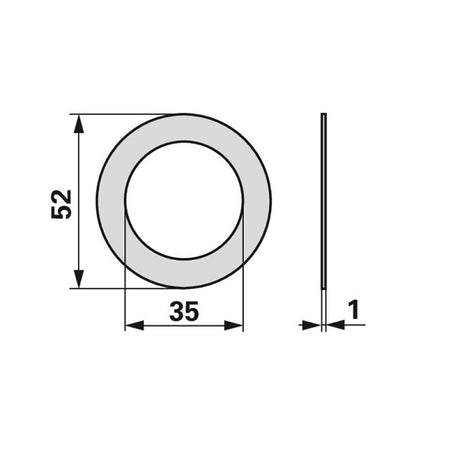 Passscheibe 06215008 - 35 x 52 x 1 mm zu Deutz-Fahr – Deutz Ersatzteile Ersatzteil