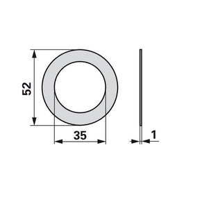 Passscheibe 35 x 52 x1 mm 409.538 zu Pöttinger – Kreiselheuer Ersatzteil
