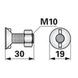 Pflugschraube - DIN 11014 mit 2 - Nasen und Mutter - M10 x 30 mm – Pflug Ersatzteil