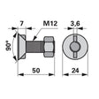 Pflugschraube - DIN 11014 mit 2 - Nasen und Mutter - M12 x 50 mm – Pflug Ersatzteil
