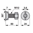 Pflugschraube - DIN 11014 mit 2 - Nasen und Mutter - M12 x 80 mm – Pflug Ersatzteil