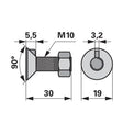Pflugschraube - DIN 604 mit 1 - Nase und Mutter - M10 x 30 mm – Pflug Ersatzteil
