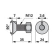 Pflugschraube - DIN 604 mit 1 - Nase und Mutter - M12 x 35 mm – Pflug Ersatzteil