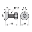 Pflugschraube - DIN 604 mit 1 - Nase und Mutter - M12 x 45 mm – Pflug Ersatzteil