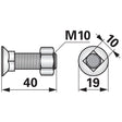 Pflugschraube - DIN 608 mit Vierkantansatz und Mutter - M10 x 40 mm – Schrauben Ersatzteil