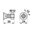 Pflugschraube - DIN 608 mit Vierkantansatz und Mutter - M12 x 35 mm - Variante 1 – Pflug Ersatzteil