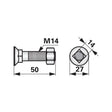 Pflugschraube - DIN 608 mit Vierkantansatz und Mutter - M14 x 50 mm – Schrauben Ersatzteil