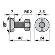 Pflugschraube - DIN 11014 mit 2 - Nasen und Mutter - M12 x 40 mm – Pflug Ersatzteil