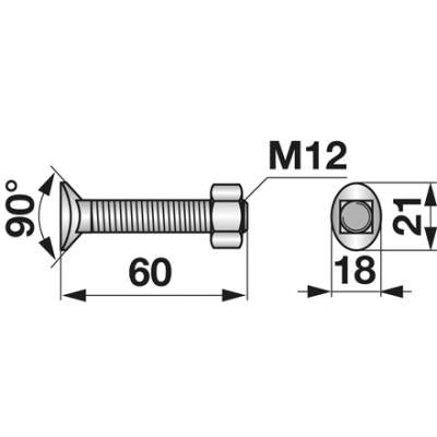 Planetenschraube M12x60 mit Mutter 10 Stück – Schrauben Ersatzteil