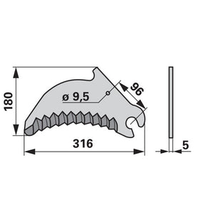 Messer normal 84056505 zu Case IH – Messer für Scheibenmähwerk Ersatzteil