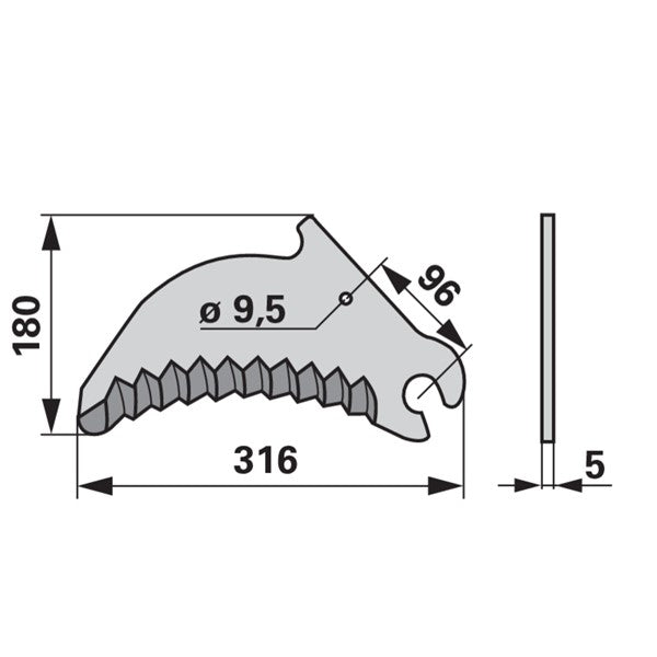 Messer normal 84056505 zu Case IH – Messer für Scheibenmähwerk Ersatzteil