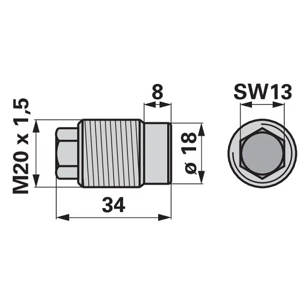 Sechskantschraube M20 x 1,5 x 34 mm anstelle von Rapid – Landtechnik Ersatzteil