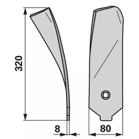 Randleitblech - rechts - Arbeitsbreite 80 mm – Egge Leitbleche Ersatzteil