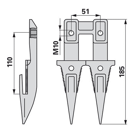 Reform Doppelfinger schmale Lappen 110.421.209 – Landtechnik Ersatzteil