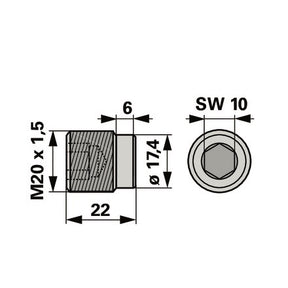Einstellschraube M20 x 22 mm anstelle von Reform 110.415.306 – Schrauben Ersatzteil