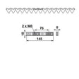 Mähmesser L 115 cm, 15 Klingen, gezahnt, DIN 80, anstelle von BCS 590.43544.0 – Messer für Balkenmäher Ersatzteil