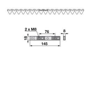 Mähmesser 127 cm Reform B590.435532 mit 17 Klingenspitzen – Balkenmäher Ersatzteil