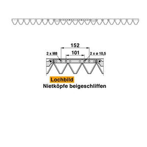 Mähmesser 160 cm Reform 110.423.209 mit 21 Klingenspitzen – Messer für Scheibenmähwerk Ersatzteil