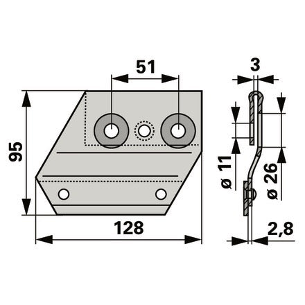 Reform Messerhalter rechts 110.423.322 – Halter für Scheibenmähwerk Ersatzteil
