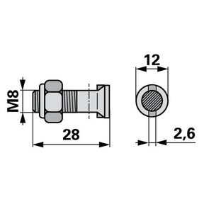 Reform Messerkopfschraube M8 x 28, 10 Stück – Balkenmäher Ersatzteil
